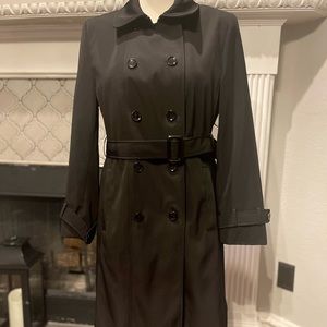 Calvin Klein Woman’s Black Dbl Breasted Overcoat Water Resistant Size XL